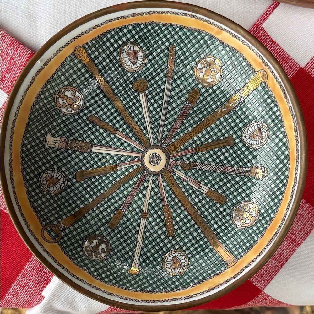 Artisan Green and Gold Patterned Bowl - Picture 4 of 4
